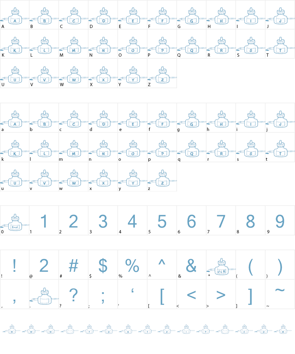 JLR Write Stuff Font Character